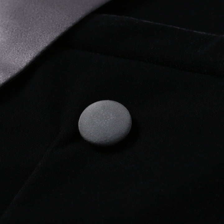 Men's shimmering velvet blazer with satin collar section Lisslune