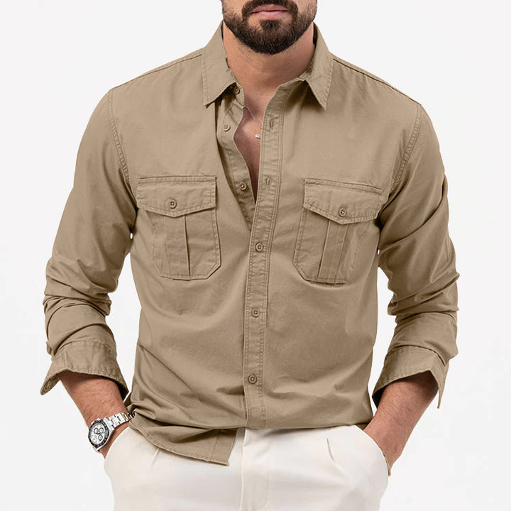 Men's long-sleeve shirt with chest pockets and modern cut Lisslune