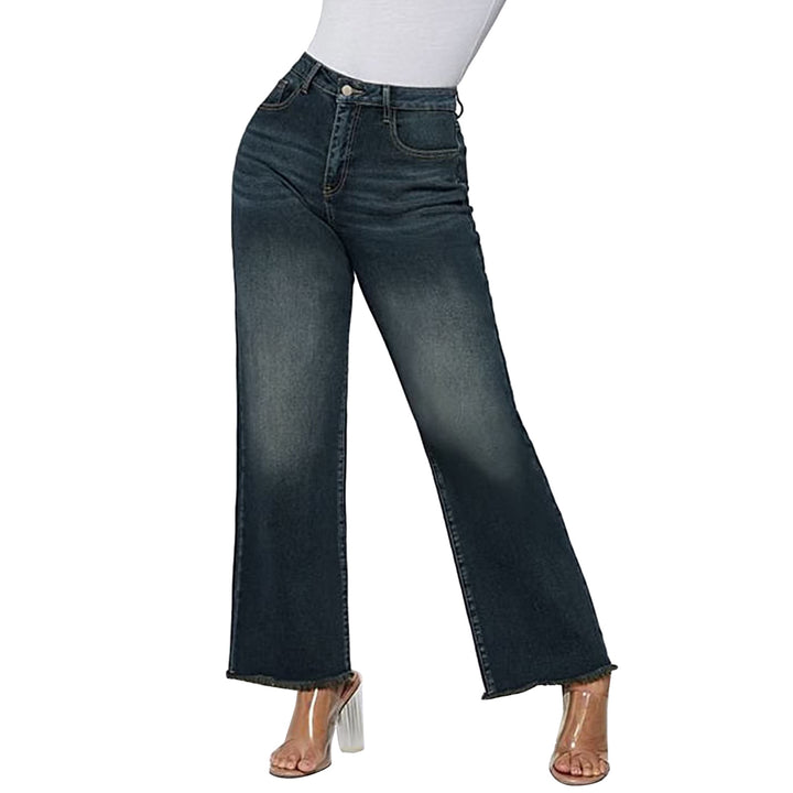 Damen Weite Beine Denim-Hose Lisslune