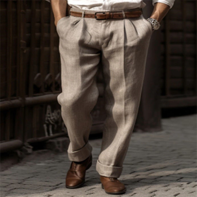 Men's Elegant Linen Pants with Comfortable Fit Lisslune