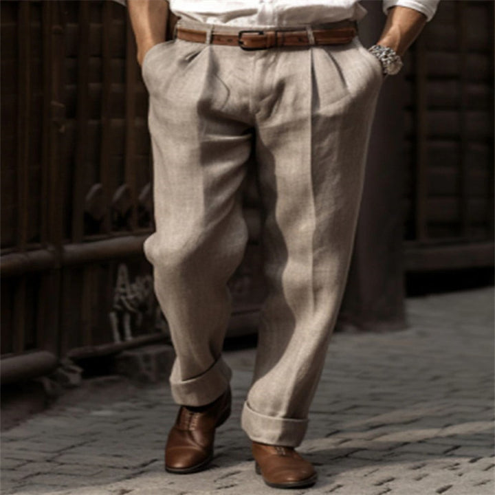 Men's Elegant Linen Pants with Comfortable Fit Lisslune