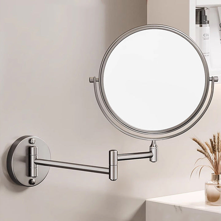 Lisslune | Rechargeable Wall Mounted Shaving Mirror | 360° Rotation. 1X/10X Magnification & Adjustable LED Lighting for Bathroom Use