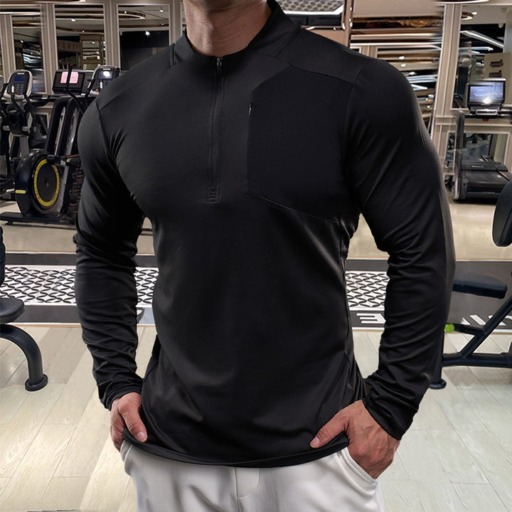 Men's Sporty Functional Shirt with Half Zip Lisslune