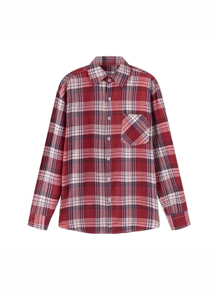 Men's casual flannel shirt with various check patterns Lisslune