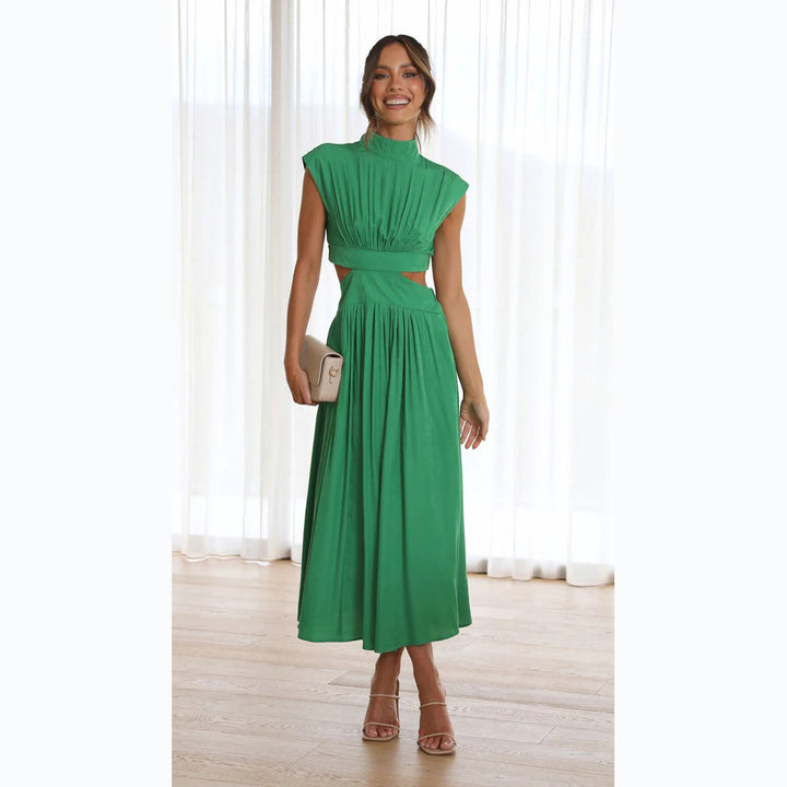 Ladies max dress with creative cut and fitted design