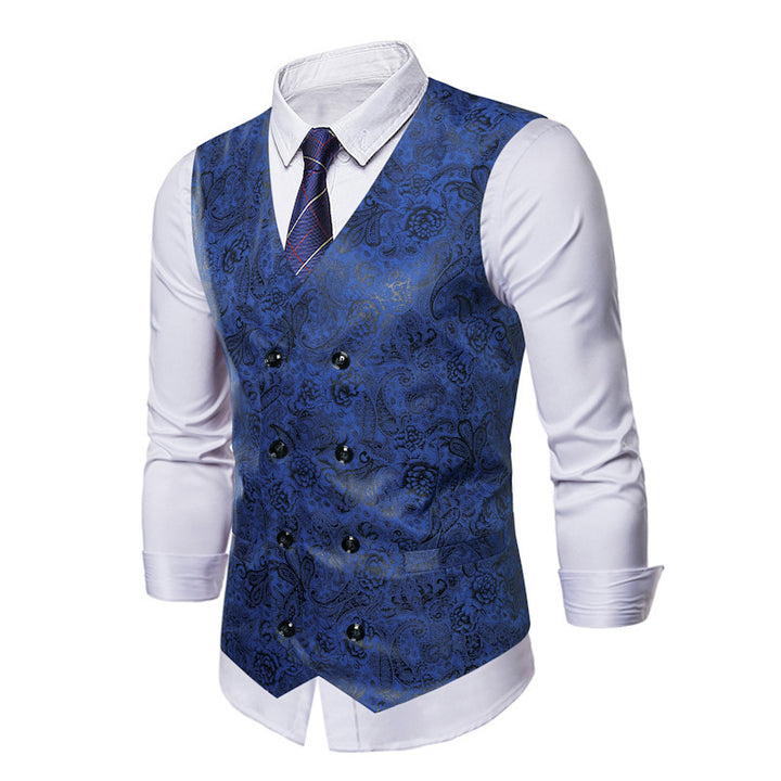 Men's elegant double-button sequined vest Lisslune