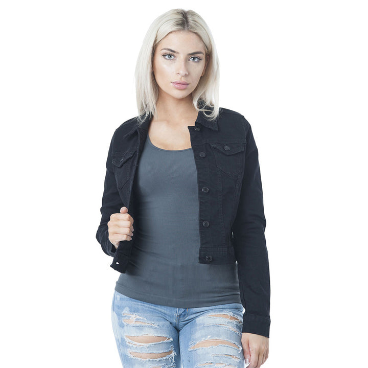 Women's classic denim jacket in a stylish cut with button details Lisslune