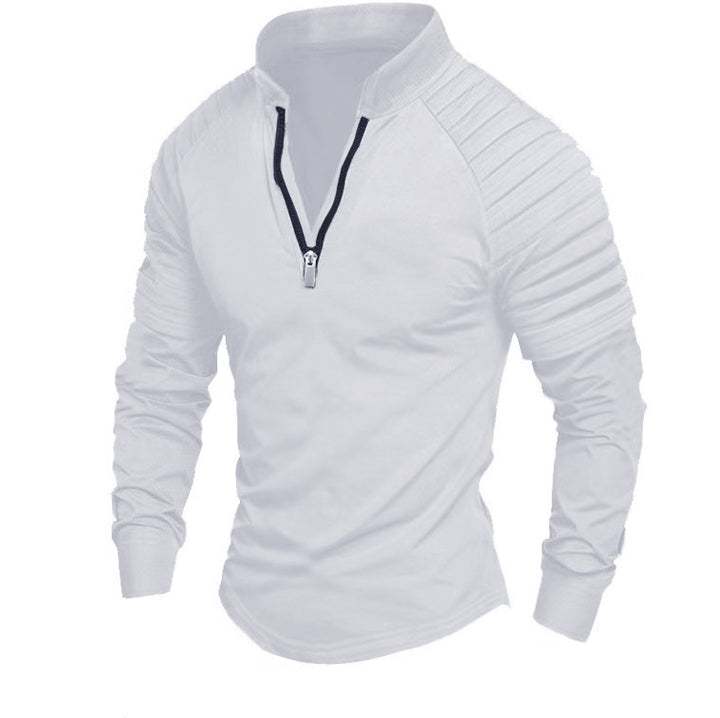 Men's sporty zip pullover with stylish accents Lisslune