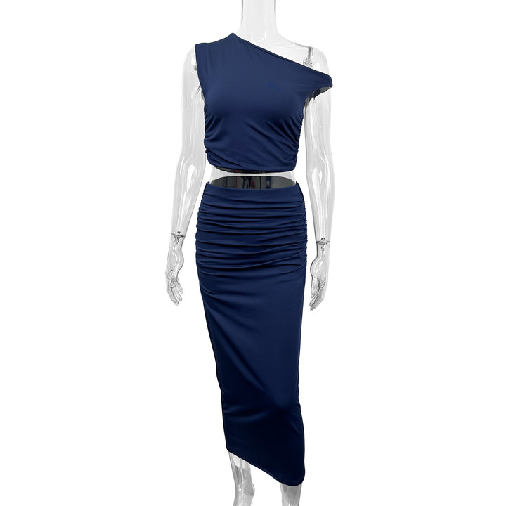 Damen Set aus schulterfreiem Top und Maxi-Rock in gerafftem Design Lisslune