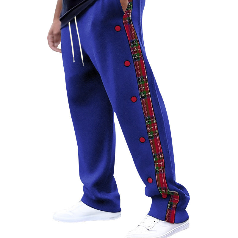 Men's casual cargo pants with snap buttons and trendy pattern Lisslune