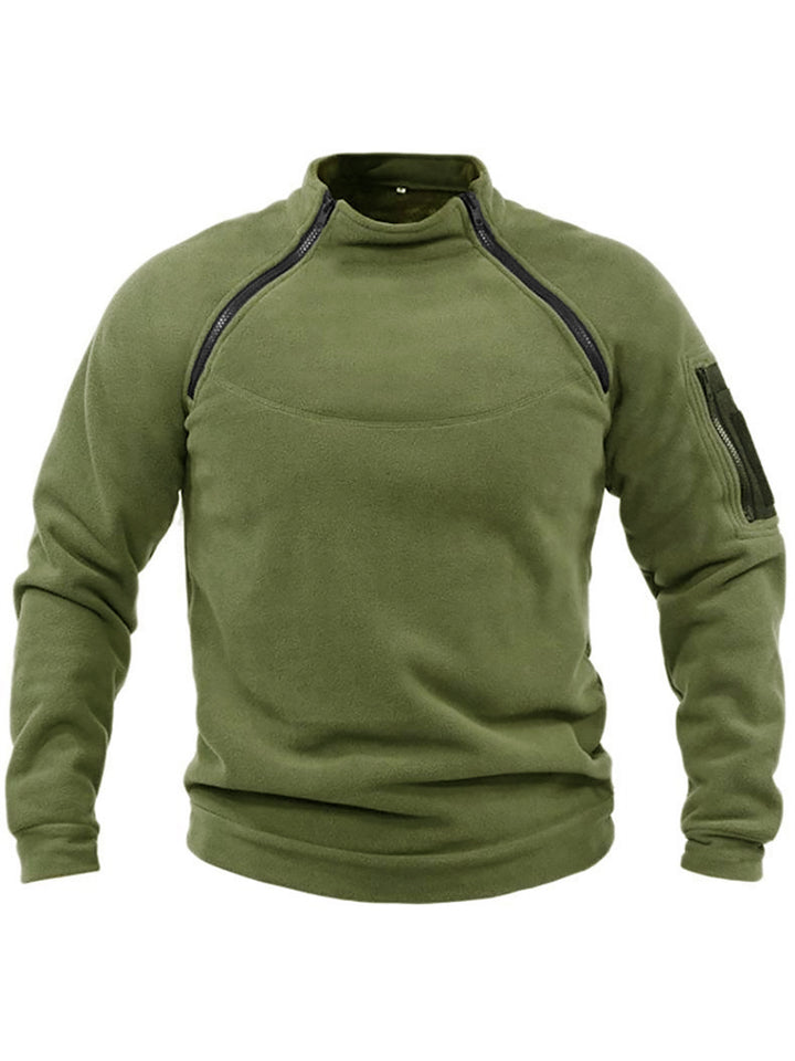 Men's thermal fleece pullover with high collar and practical pockets Lisslune