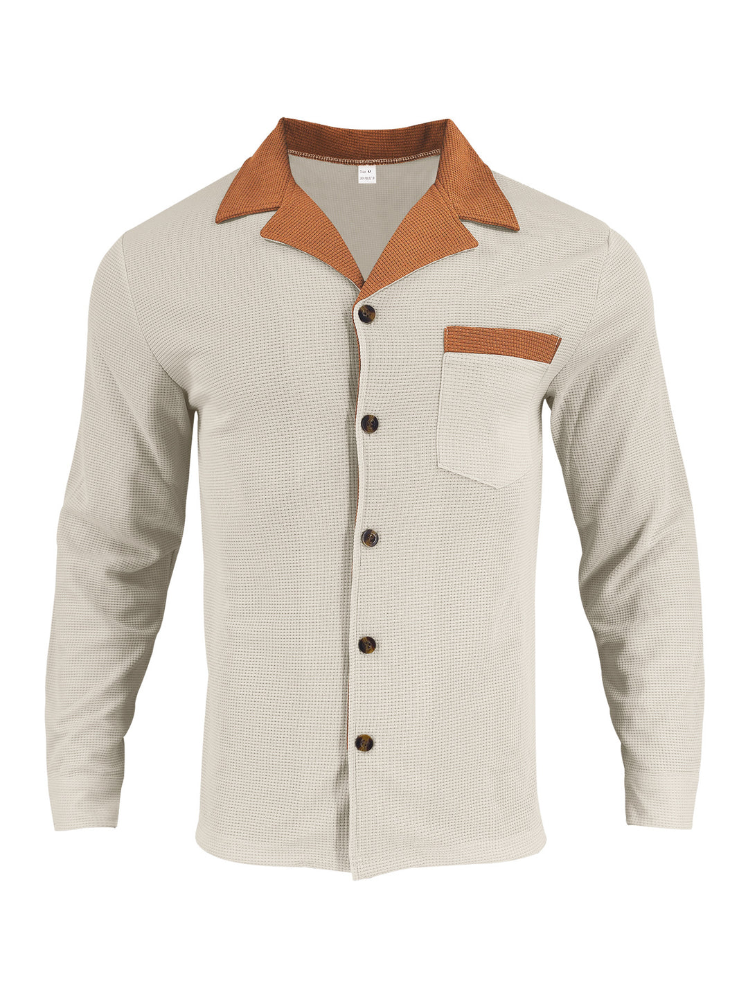 Men's stylish long-sleeve shirt with textured design and practical chest pocket Lisslune