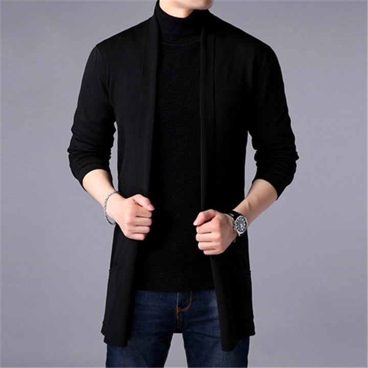 Men's casual knit cardigan with an open cut and practical pockets Lisslune