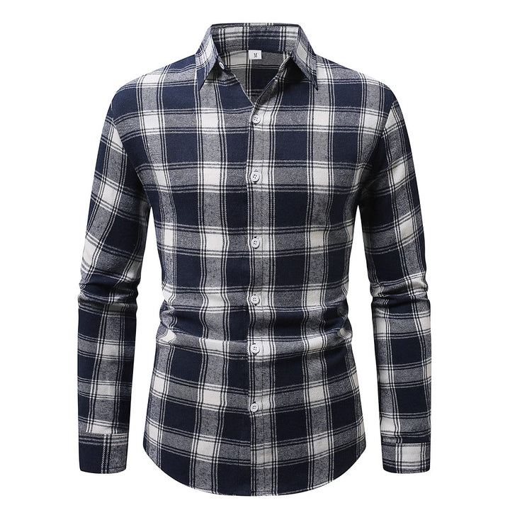 Men's flannel shirt with classic check pattern Lisslune