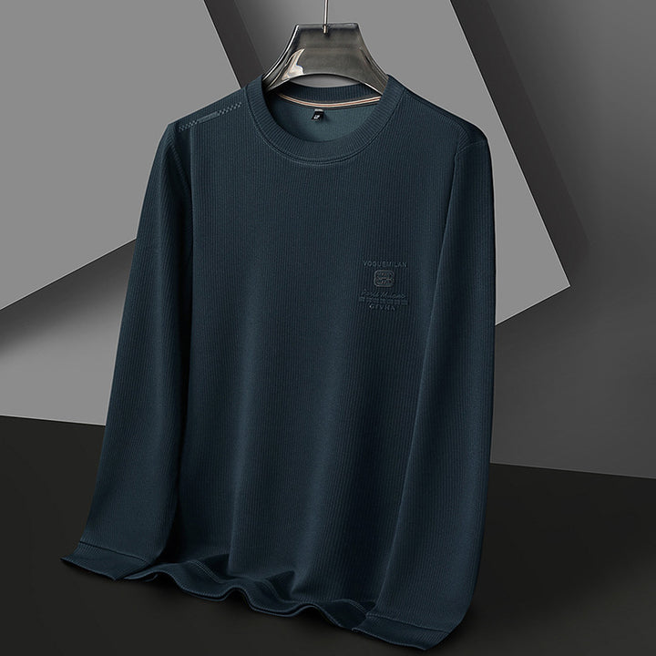 Men's Stylish Long Sleeve Sweater with Structured Rib Design Lisslune