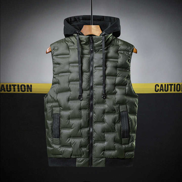 Men's padded vest with hood and breathable properties Lisslune