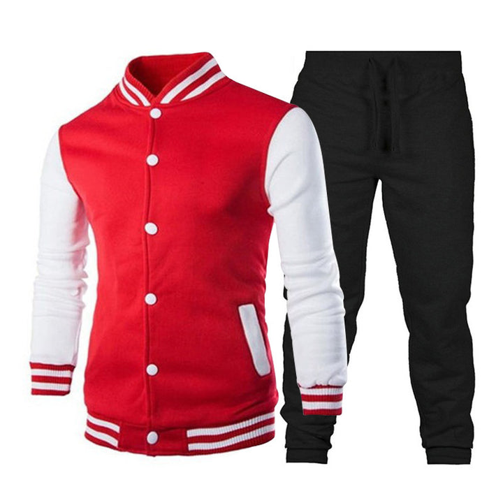 Men's sporty leisure set with stylish baseball jacket and comfortable jogging pants Lisslune