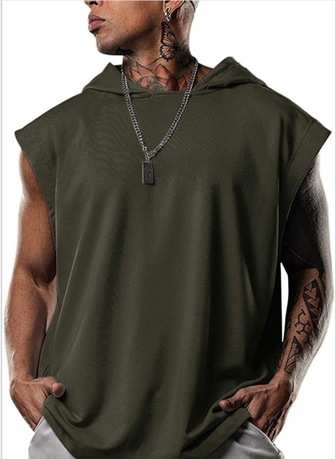 Men's sleeveless hoodie shirt made of high-quality cotton blend with fashionable cut Lisslune