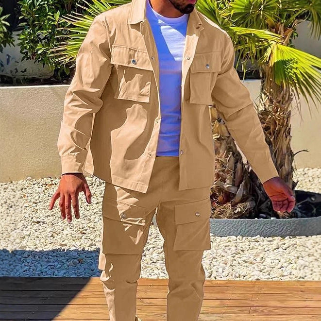 Men's Cargo Pants and Jacket Set Lisslune