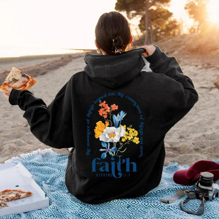 Women’s hoodie with floral lettering and inspiring design Lisslune