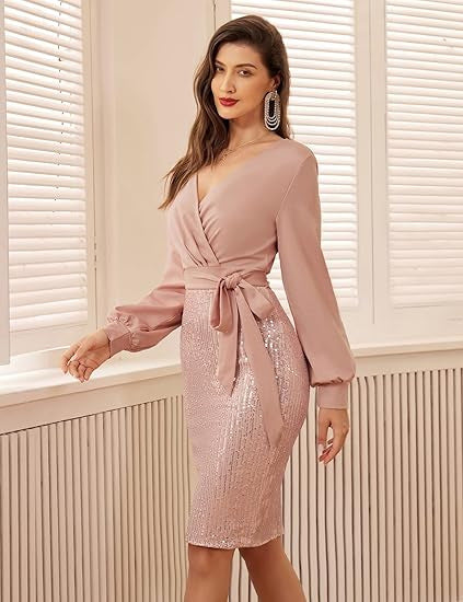 Women's wrap dress with sparkling details