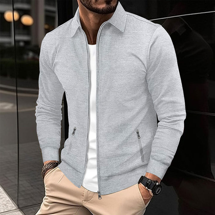 Men's modern leisure jacket with zipper and practical side pockets Lisslune