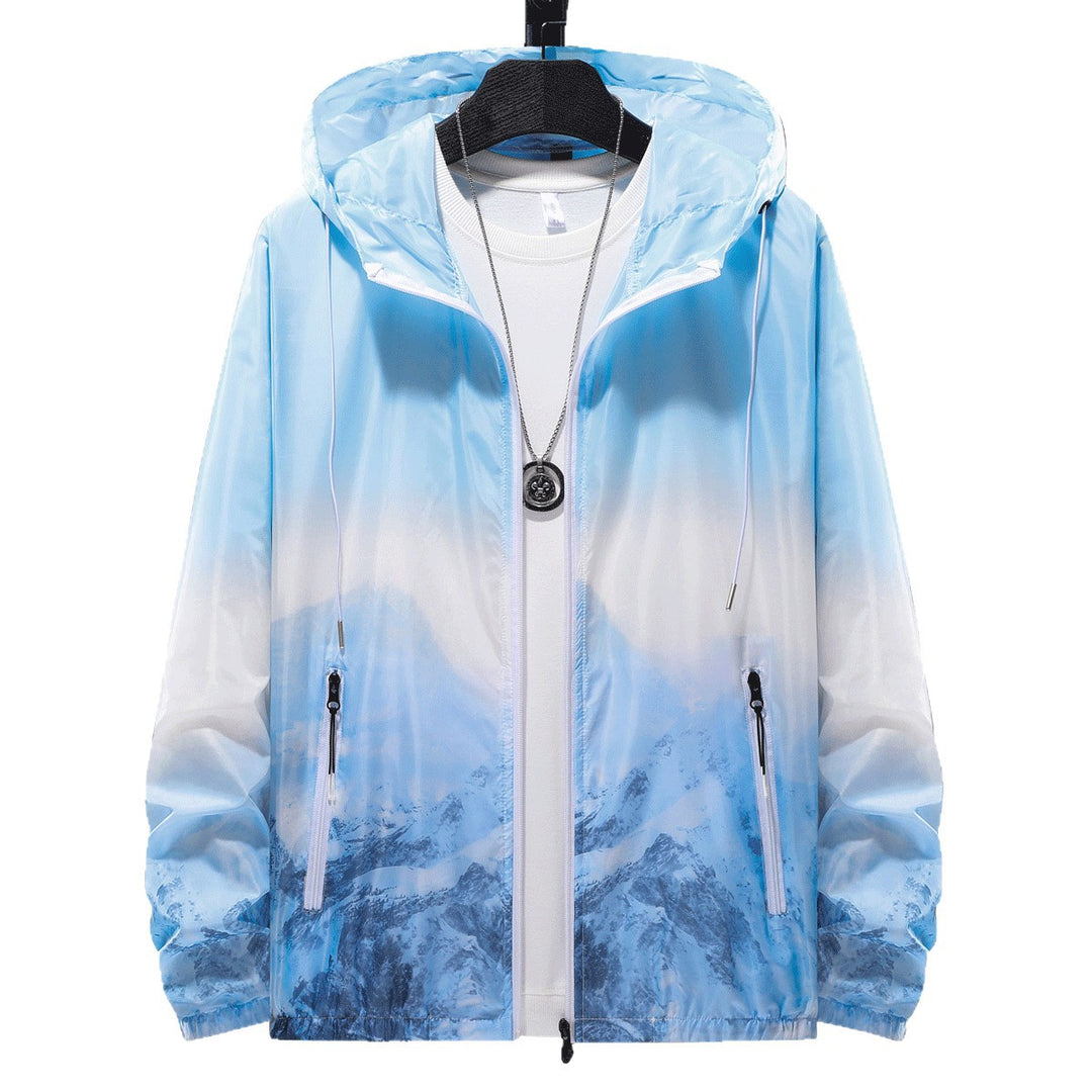 Men's wind and water-resistant lightweight jacket with adjustable hood and reflective details Lisslune