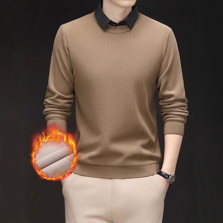 Men's Comfortable Fine Knit Sweater with Thermoregulatory Effect Lisslune