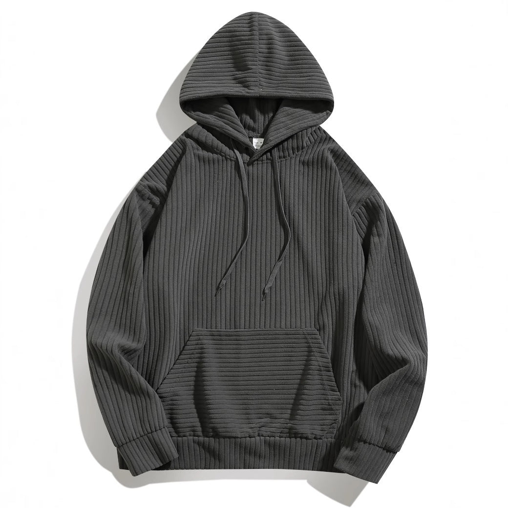 Men's hoodie with textured ribbed texture and practical pockets Lisslune