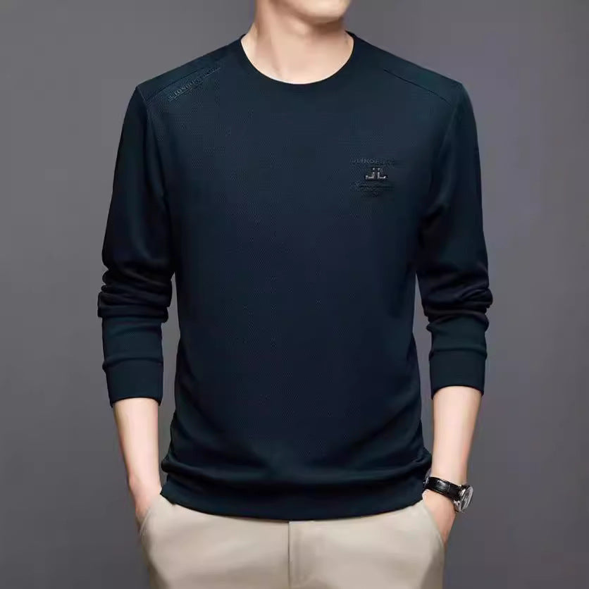 Men's Athletic Long Sleeve Sweater with Textured Design Lisslune