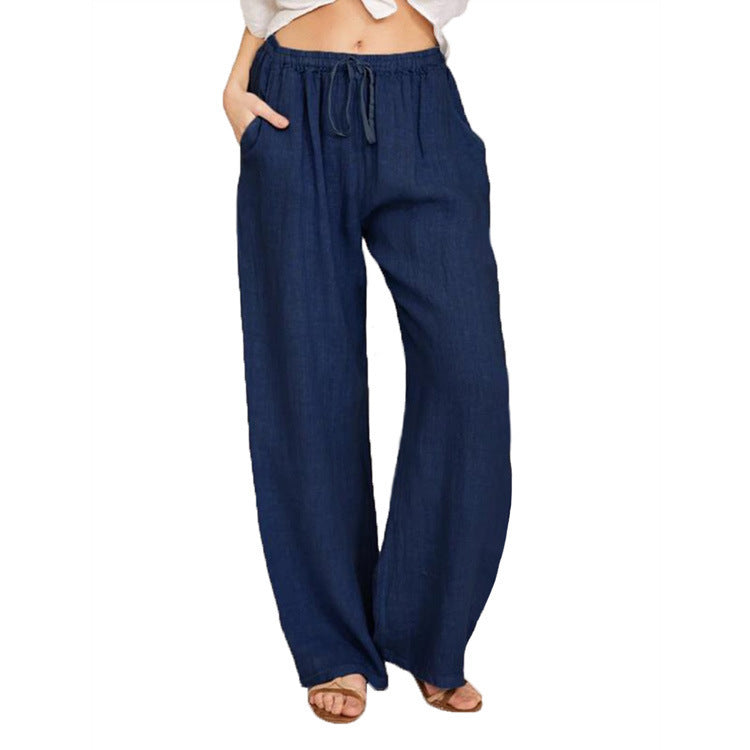 Damen bequeme Leinenhose Lisslune
