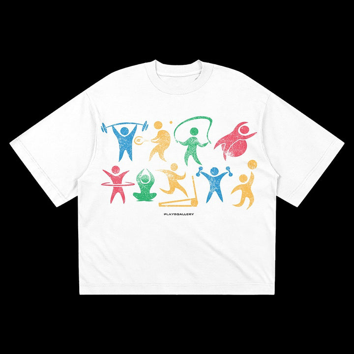Women's Oversized T-Shirt with Dynamic Sports Design Lisslune