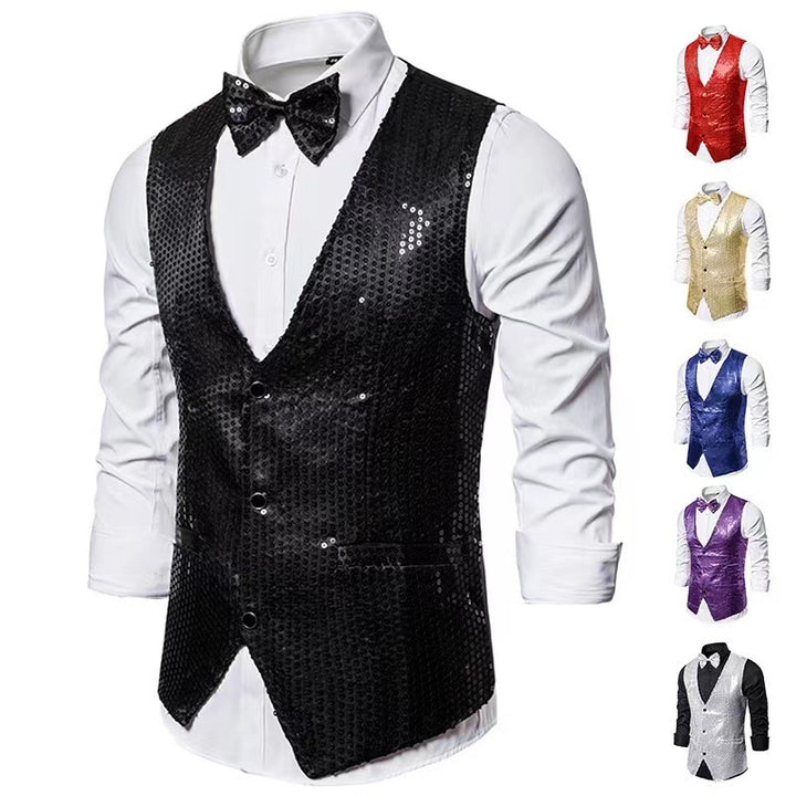 Men's elegant suit with sparkling sequins and ideal slim fit Lisslune