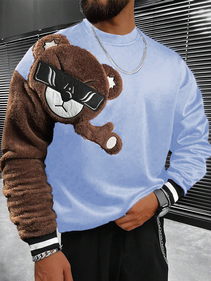 Men's Sweatshirt with Cozy Bear Motif Lisslune
