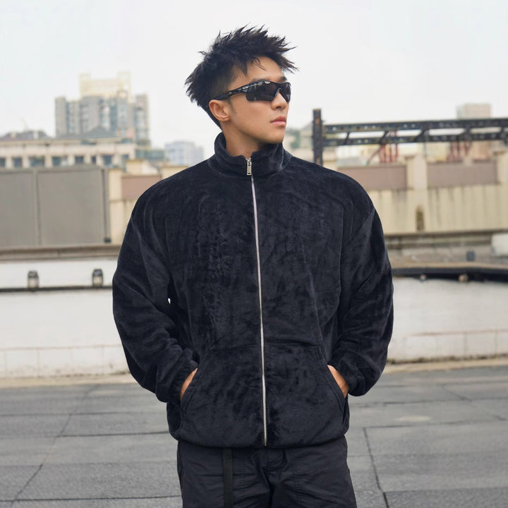 Men's fleece jacket with high collar and soft lining Lisslune
