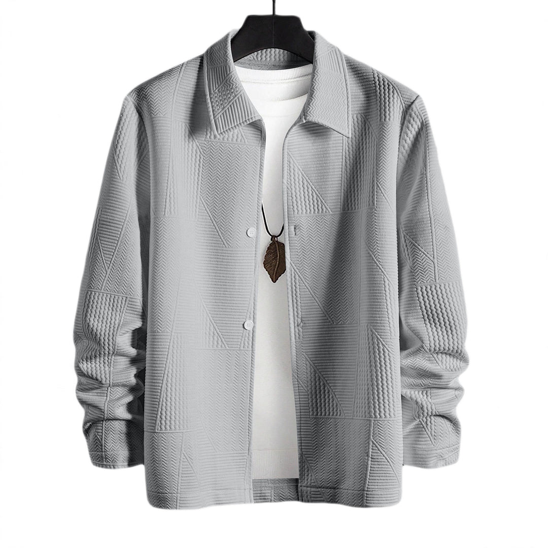 Men's fashionable shirt jacket with textured design and practical buttons Lisslune