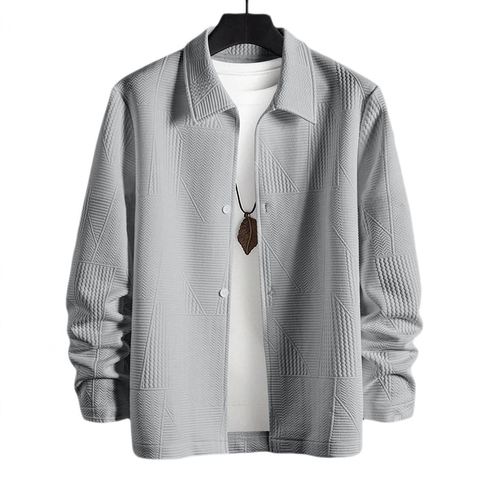 Men's fashionable shirt jacket with textured design and practical buttons Lisslune