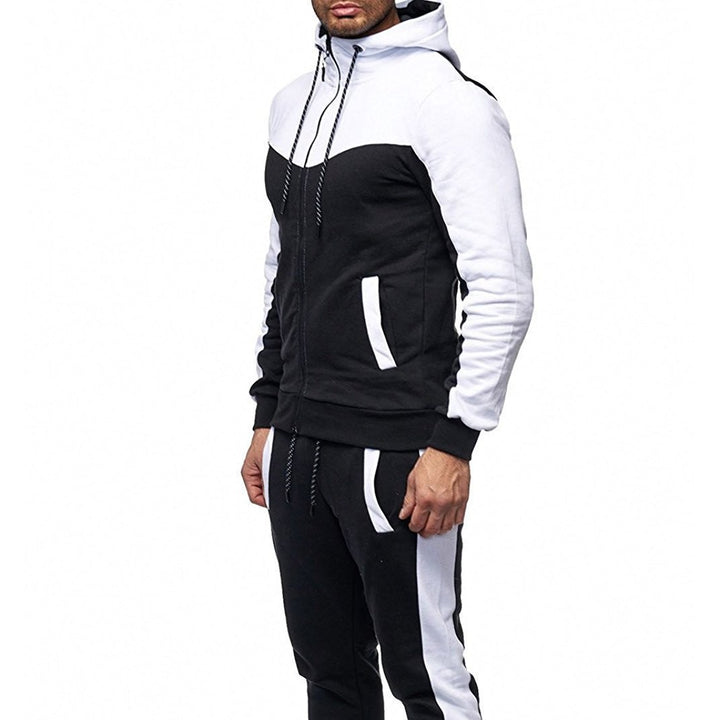 Men's Stylish Tracksuit Set with Contrasting Color Blocks Lisslune