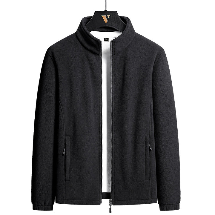 Men's fleece jacket with high collar and practical pockets Lisslune