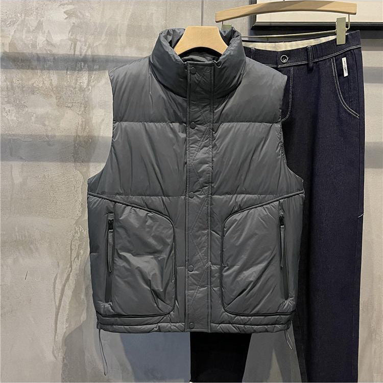 Men's Padded Vest with High Collar and Practical Pockets Lisslune