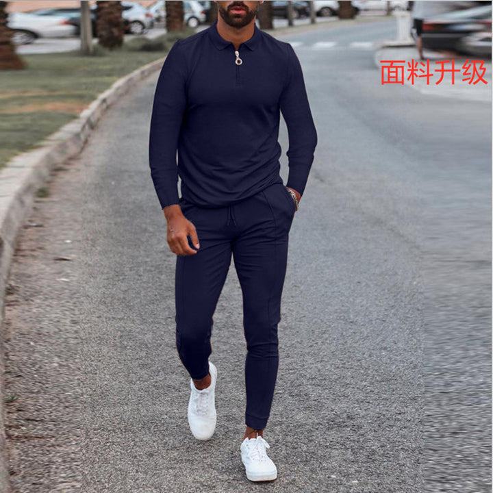 Men's sporty set with high collar and practical zip elements Lisslune