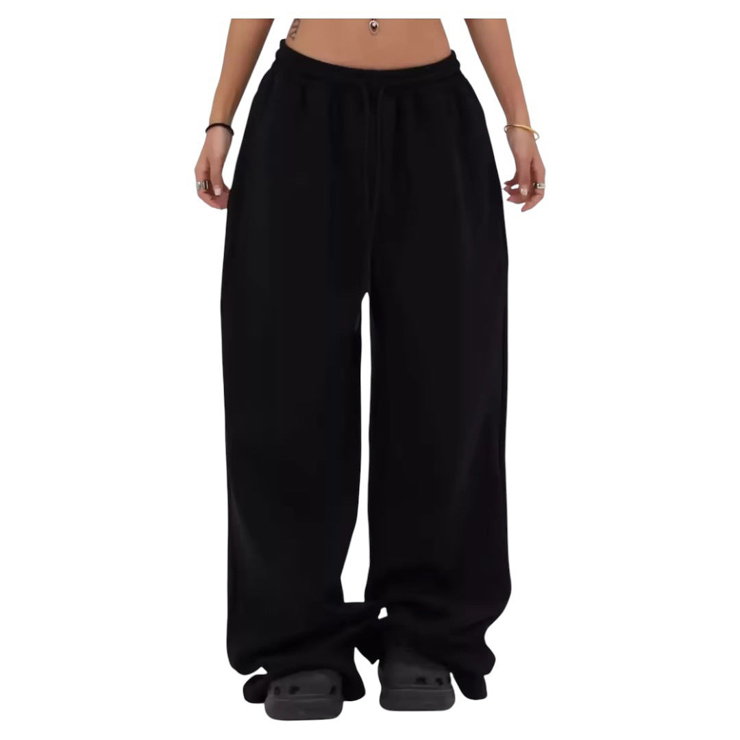Women's comfortable Relaxed Fit leisure pants with high waistband and side pockets Lisslune