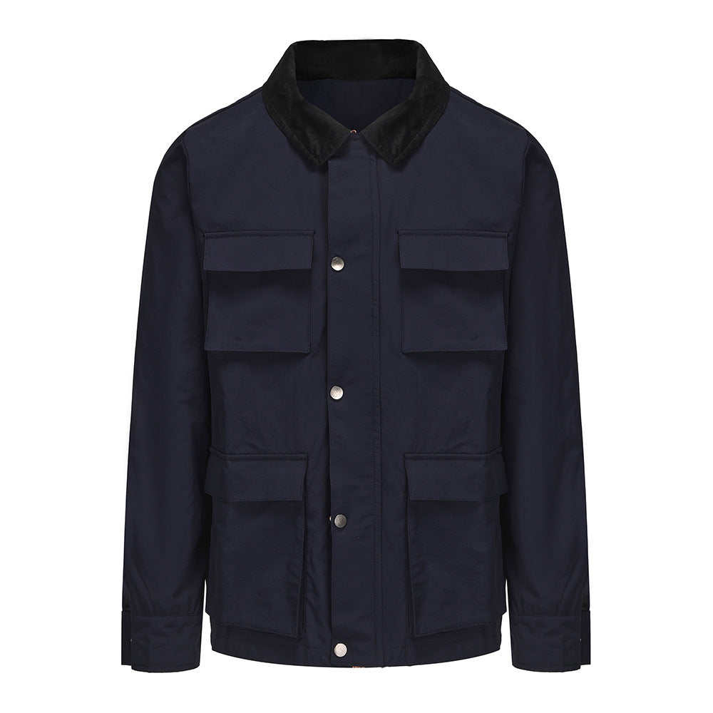 Men's functional utility jacket with practical pockets Lisslune