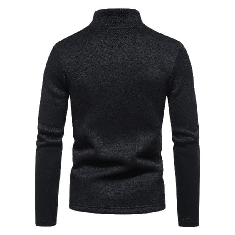 Men's sporty sweater with modern stand-up collar and practical zipper details Lisslune