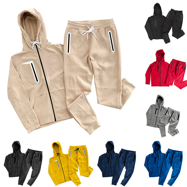 Men's sporty leisure set with highly elastic jacket and comfortable jogger pants Lisslune