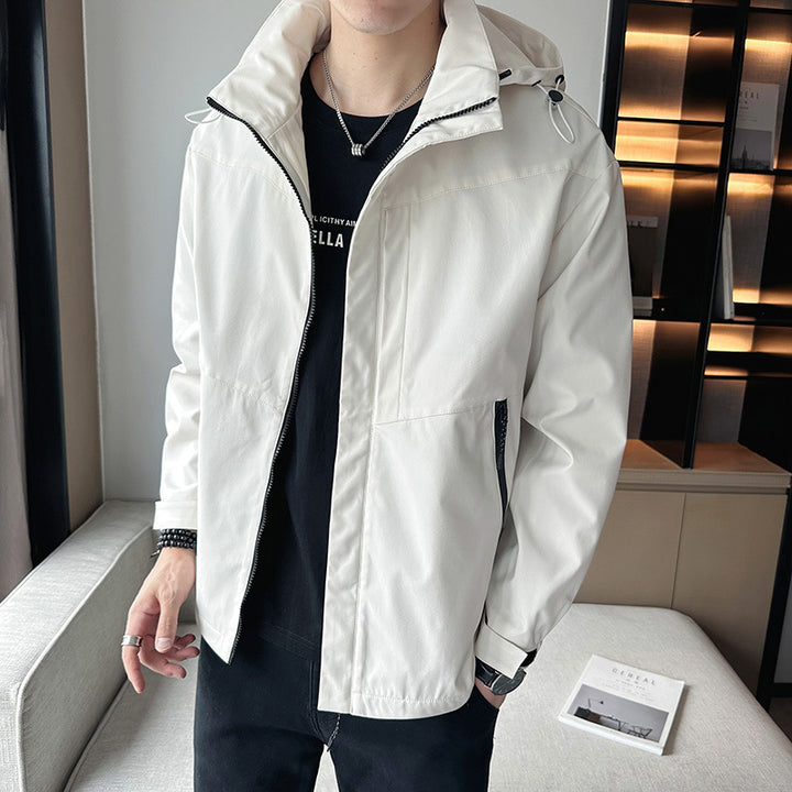 Men's Waterproof Transitional Jacket with Adjustable Hood and Multiple Pockets Lisslune