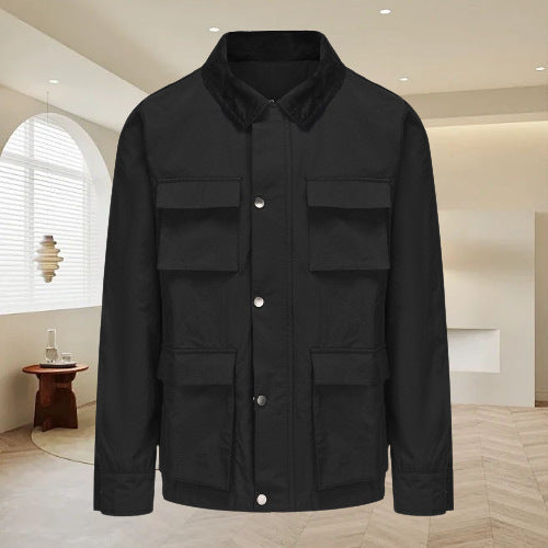 Men's functional utility jacket with practical pockets Lisslune