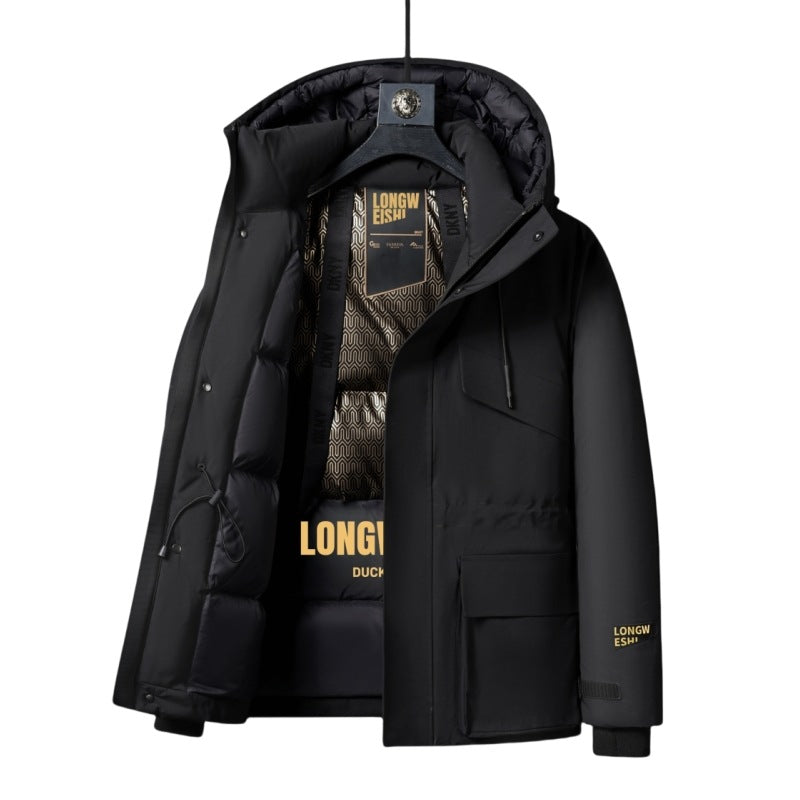 Men's insulated winter jacket with high collar and practical pockets Lisslune