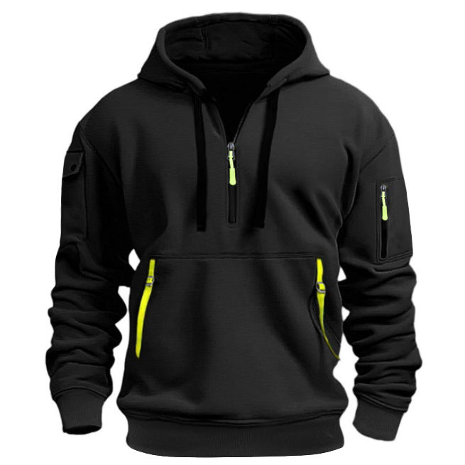 Men's Practical Hoodie with Side Zipper and Versatile Pockets Lisslune