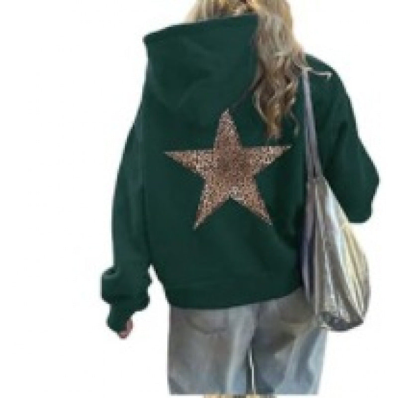Women’s Hoodie with Glittering Star Motif Lisslune
